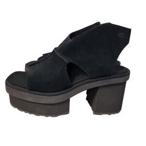 NEW UGG Size 11 New Heights Platform Black Suede Shoes 1167479 Brown